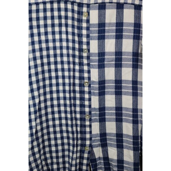 Soft Surroundings Blue White Plaid Button-Up Top-Medium/Petite - Picture 11 of 12